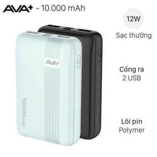 Pin sạc dự phòng Polymer 10000mAh AVA+ DS808A Xanh Mint like new mới 99 Bảo hành 12 tháng