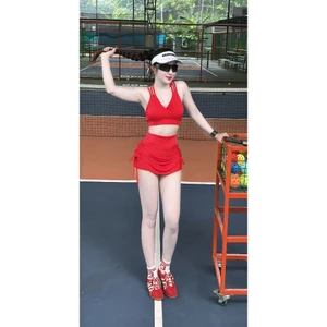 Bộ tập thể thao,dùng tập gym, yoga, aerobic,Pickleball,chân váy rút,đồ đi biển, đi tập (tặng mút)