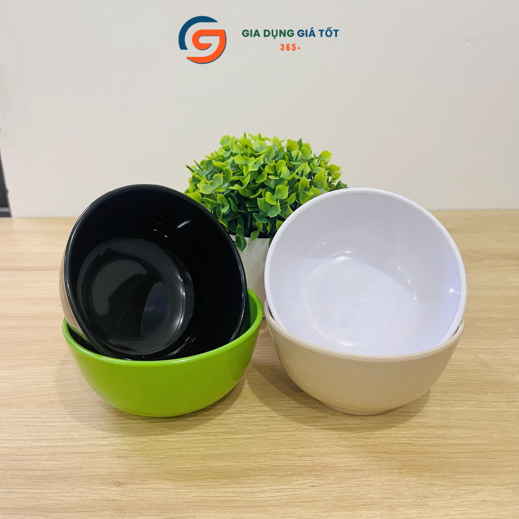 Combo 5,10 bát nhựa ăn cơm Song Long, chén nhựa ăn chè cháo, bát ăn cơm gia đình nhiều màu