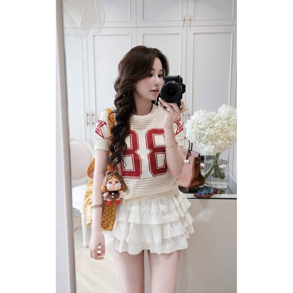 [Hàng sẵn] Áo len lưới số 86 hàng QC kèm ảnh thật