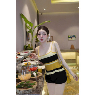 LT - Áo len hai dây hạt gạo dáng len peplum xoè xinh xắn free size 1127