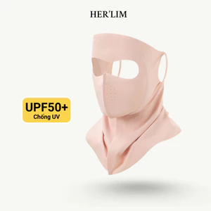 Khẩu Trang Chống Nắng HERLIM UPF50+, Che Kín Mặt Và Cổ, Chất Vải Lụa Băng Mềm Mịn, Thoáng Mát, Ôm Gọn