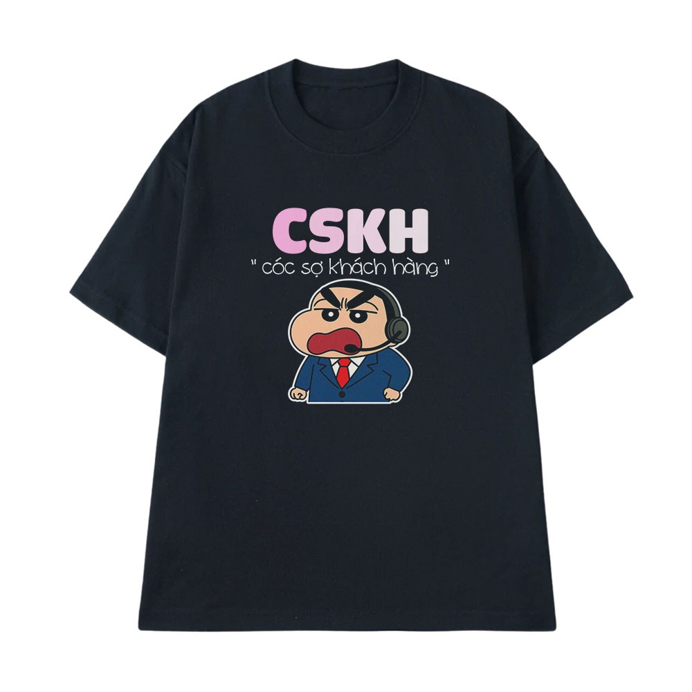 Áo Thun Hài Hước Cóc Sợ Khách Hàng CSKH Câu Nói Text Hài Nghề Nghiệp Công Việc Form Rộng Cotton 250gsm