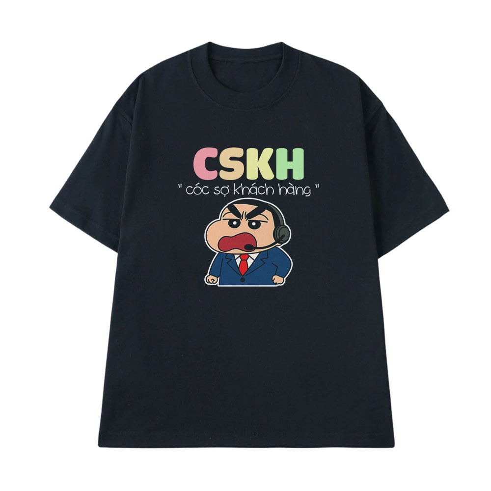 Áo Thun Hài Hước Cóc Sợ Khách Hàng CSKH Câu Nói Text Hài Nghề Nghiệp Công Việc Form Rộng Cotton 250gsm