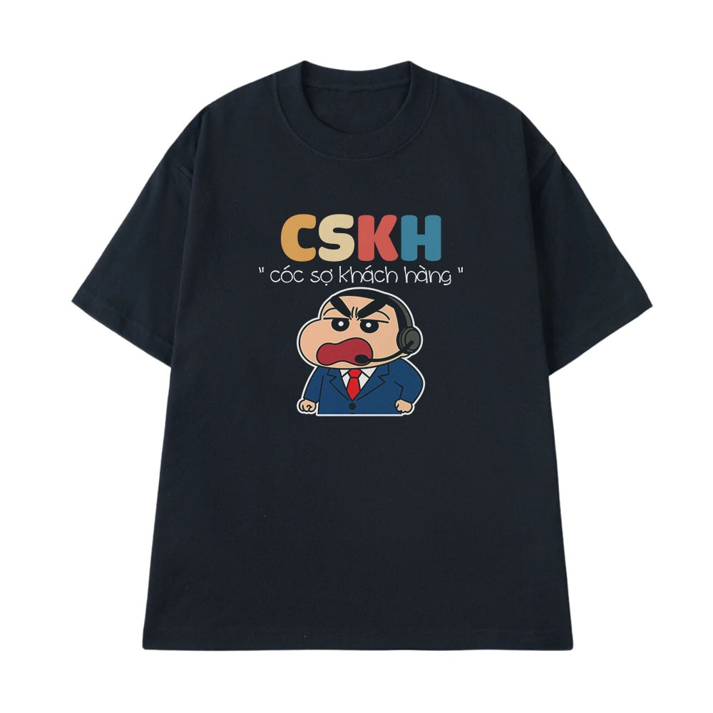 Áo Thun Hài Hước Cóc Sợ Khách Hàng CSKH Câu Nói Text Hài Nghề Nghiệp Công Việc Form Rộng Cotton 250gsm
