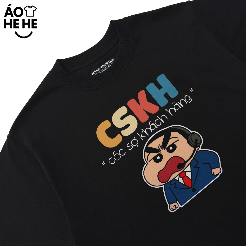 Áo Thun Hài Hước Cóc Sợ Khách Hàng CSKH Câu Nói Text Hài Nghề Nghiệp Công Việc Form Rộng Cotton 250gsm