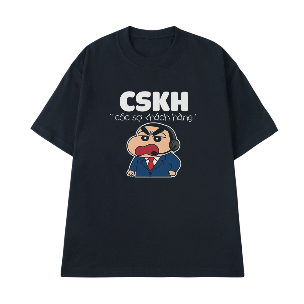 Áo Thun Hài Hước Cóc Sợ Khách Hàng CSKH Câu Nói Text Hài Nghề Nghiệp Công Việc Form Rộng Cotton 250gsm