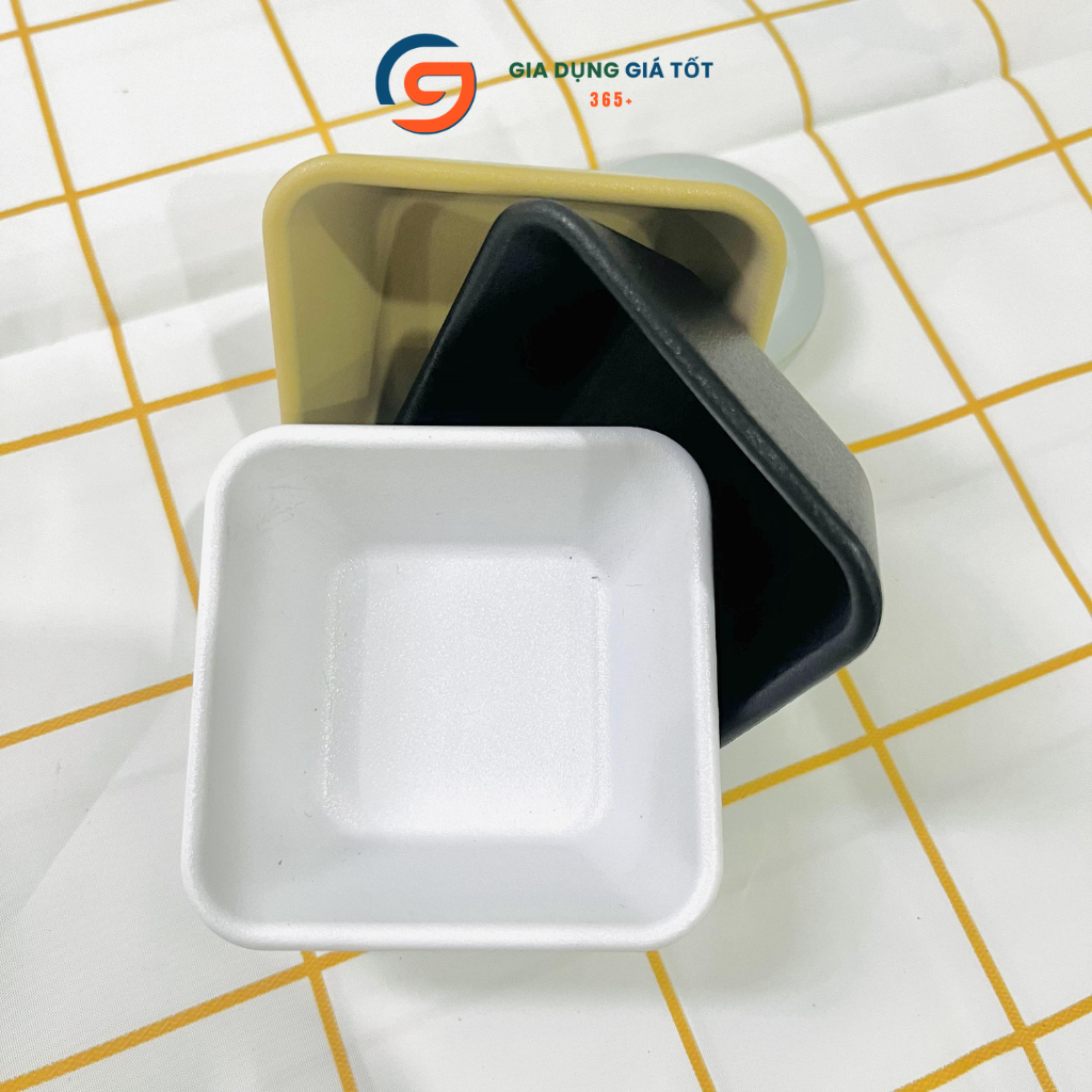Combo 5,10 đĩa chấm vuông nhỏ nhựa Song Long - bát đựng nước chấm, nước sốt, gia vị dày đẹp