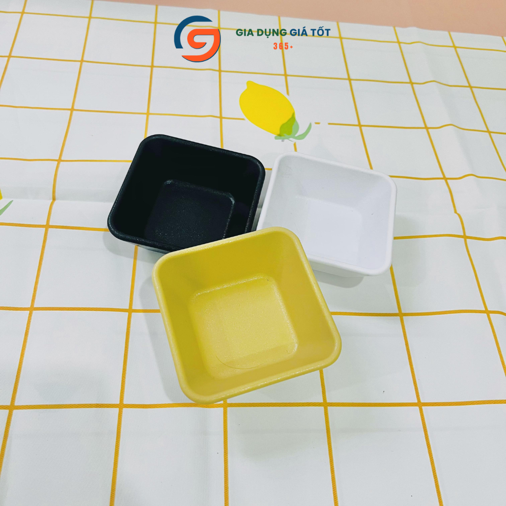 Combo 5,10 đĩa chấm vuông nhỏ nhựa Song Long - bát đựng nước chấm, nước sốt, gia vị dày đẹp