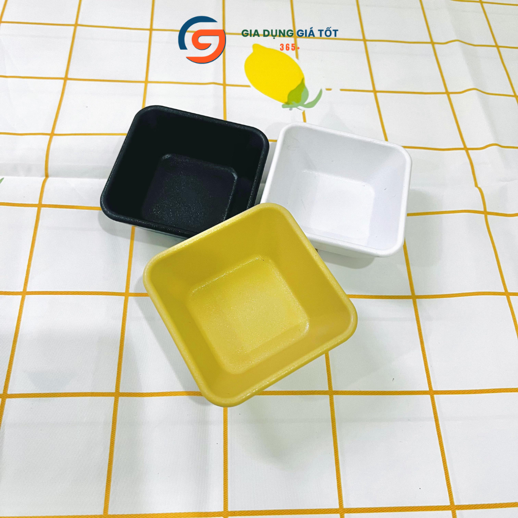 Combo 5,10 đĩa chấm vuông nhỏ nhựa Song Long - bát đựng nước chấm, nước sốt, gia vị dày đẹp