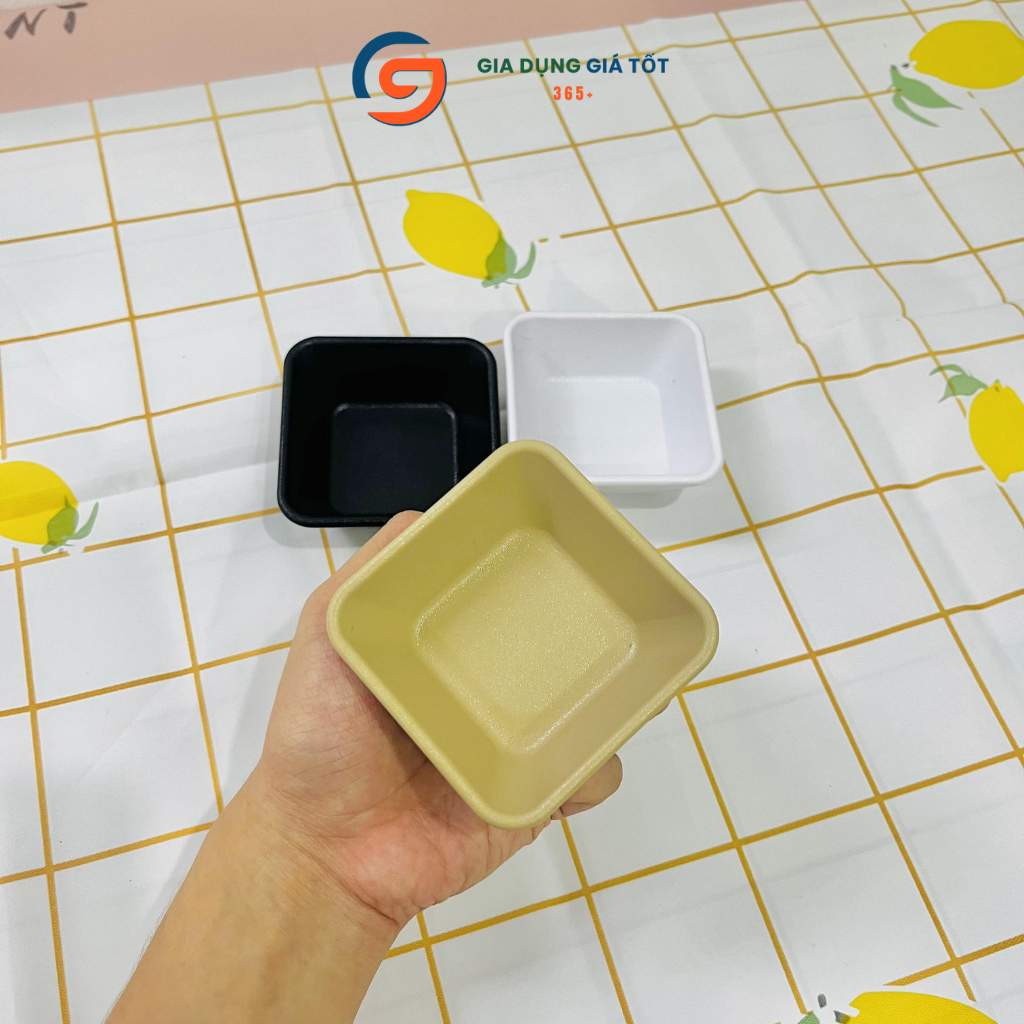 Combo 5,10 đĩa chấm vuông nhỏ nhựa Song Long - bát đựng nước chấm, nước sốt, gia vị dày đẹp