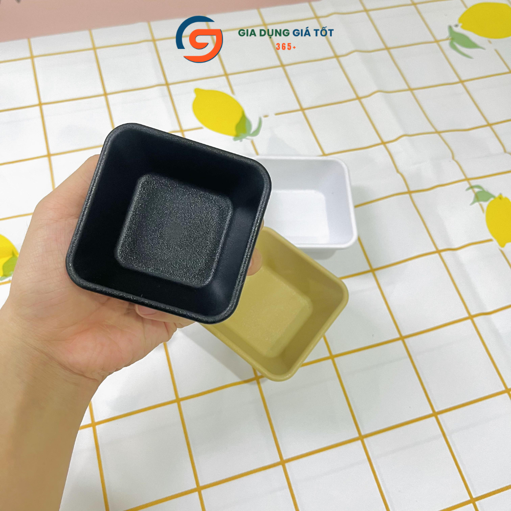 Combo 5,10 đĩa chấm vuông nhỏ nhựa Song Long - bát đựng nước chấm, nước sốt, gia vị dày đẹp