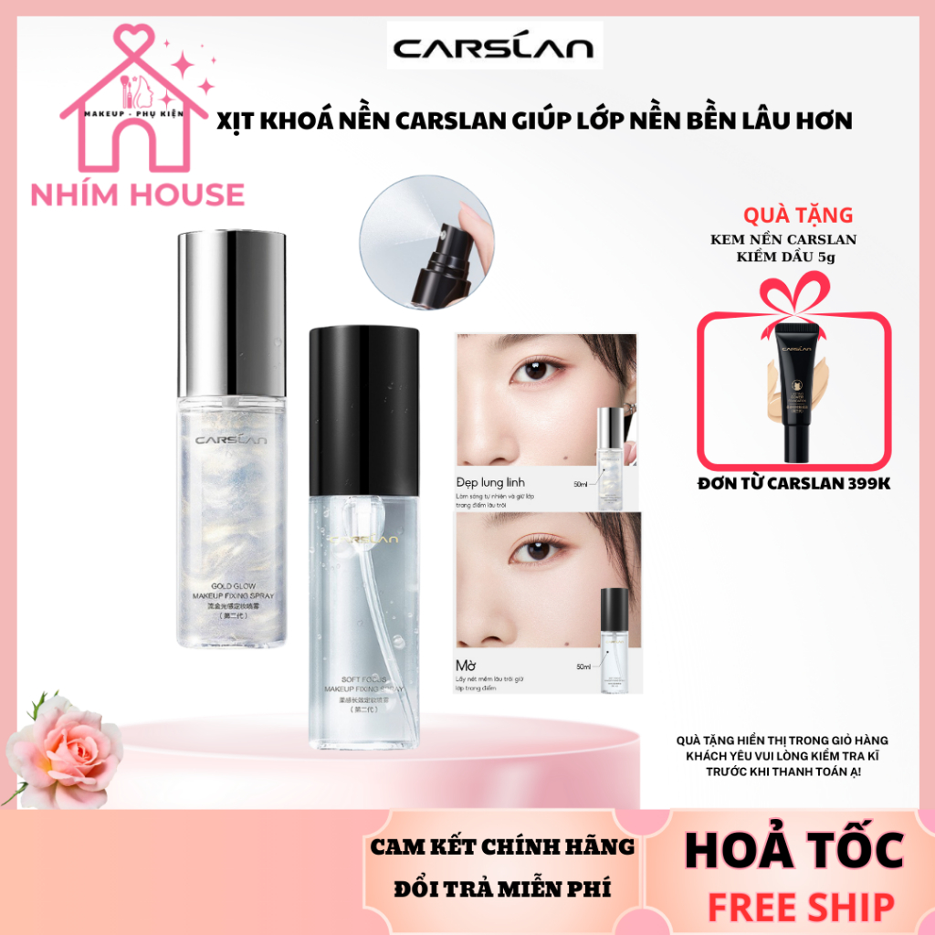 Xịt khoá nền CARSLAN giữ lớp trang điểm lâu trôi và kiểm soát dầu trên da | NHÍM HOUSE