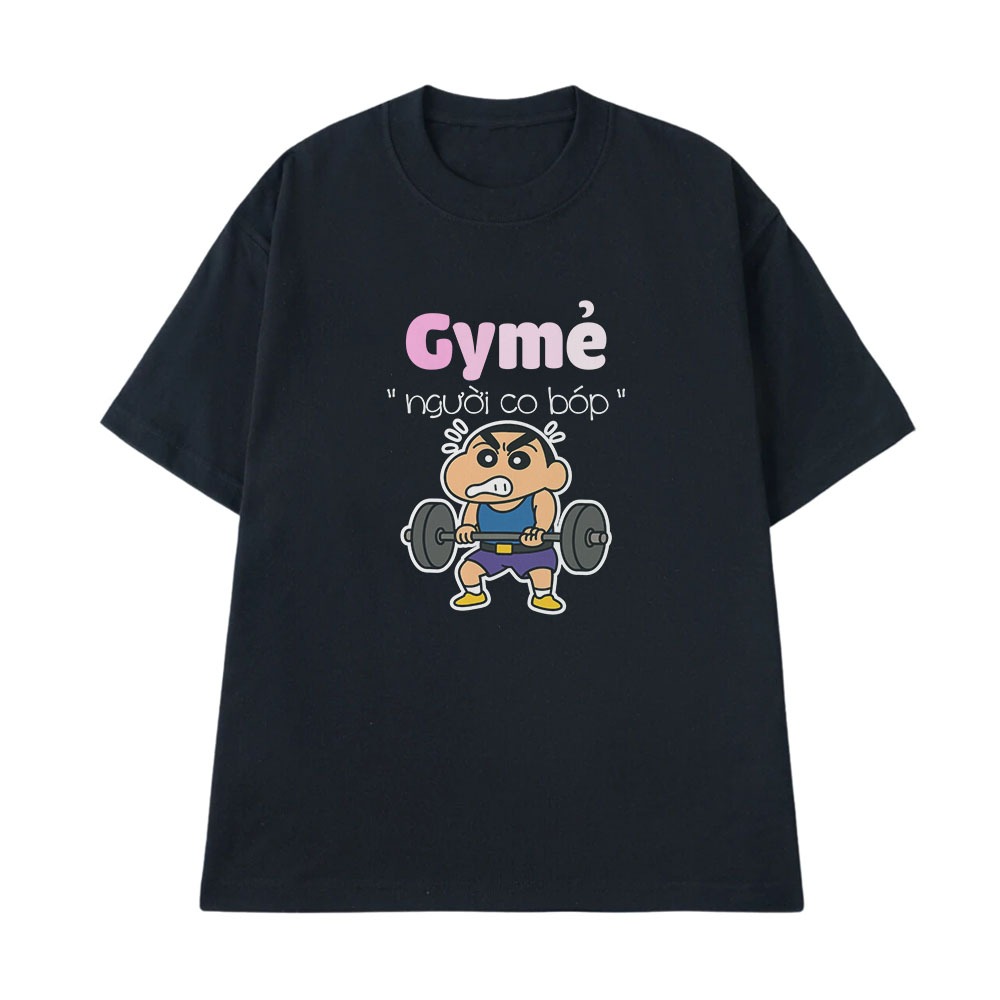 Áo Thun Hài Hước Người Co Bóp Gymer Câu Nói Text Hài Môn Thể Thao Form Rộng Dành Cho Nam Nữ Cotton 250gsm
