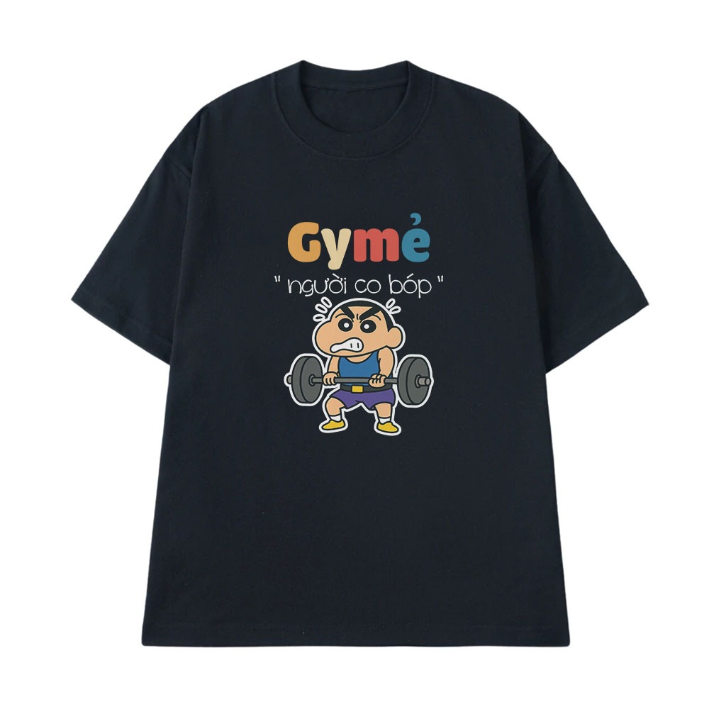 Áo Thun Hài Hước Người Co Bóp Gymer Câu Nói Text Hài Môn Thể Thao Form Rộng Dành Cho Nam Nữ Cotton 250gsm