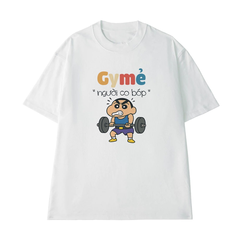 Áo Thun Hài Hước Người Co Bóp Gymer Câu Nói Text Hài Môn Thể Thao Form Rộng Dành Cho Nam Nữ Cotton 250gsm