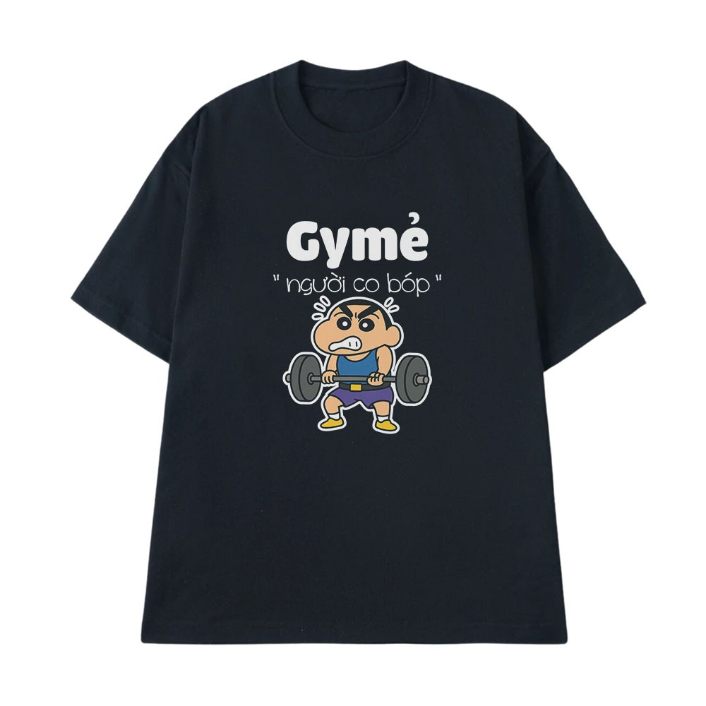 Áo Thun Hài Hước Người Co Bóp Gymer Câu Nói Text Hài Môn Thể Thao Form Rộng Dành Cho Nam Nữ Cotton 250gsm