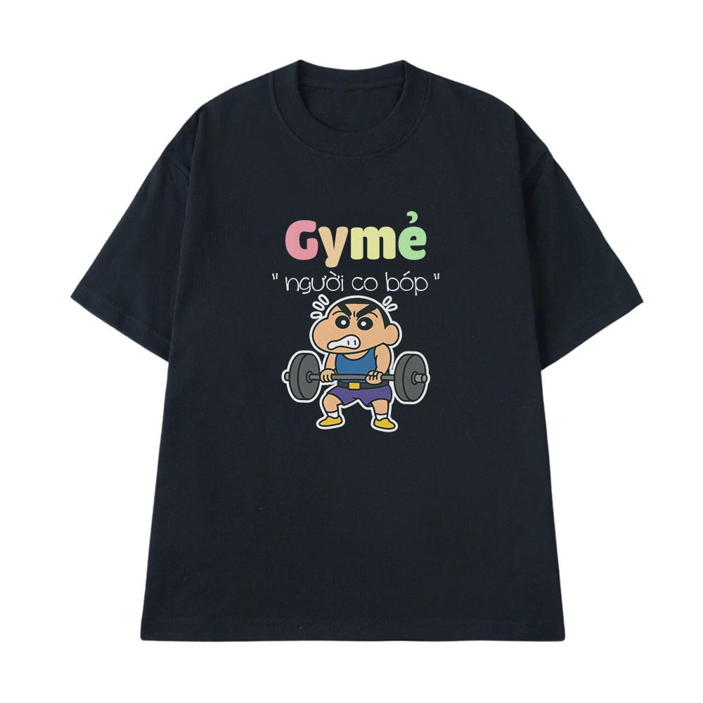 Áo Thun Hài Hước Người Co Bóp Gymer Câu Nói Text Hài Môn Thể Thao Form Rộng Dành Cho Nam Nữ Cotton 250gsm