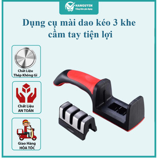 Dụng cụ mài dao kéo 3 khe cầm tay tiện lợi - mài nhanh bén, dễ sử dụng #A66