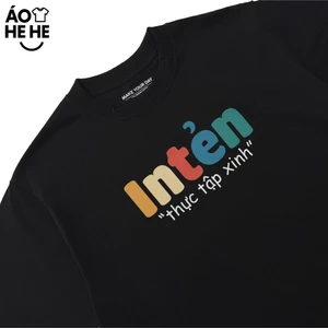 Áo Thun In Chữ Hài Hước Thực Tập Xinh Intern Câu Nói Text Hài Nghề Nghiệp Công Việc Form Rộng Cotton 250gsm
