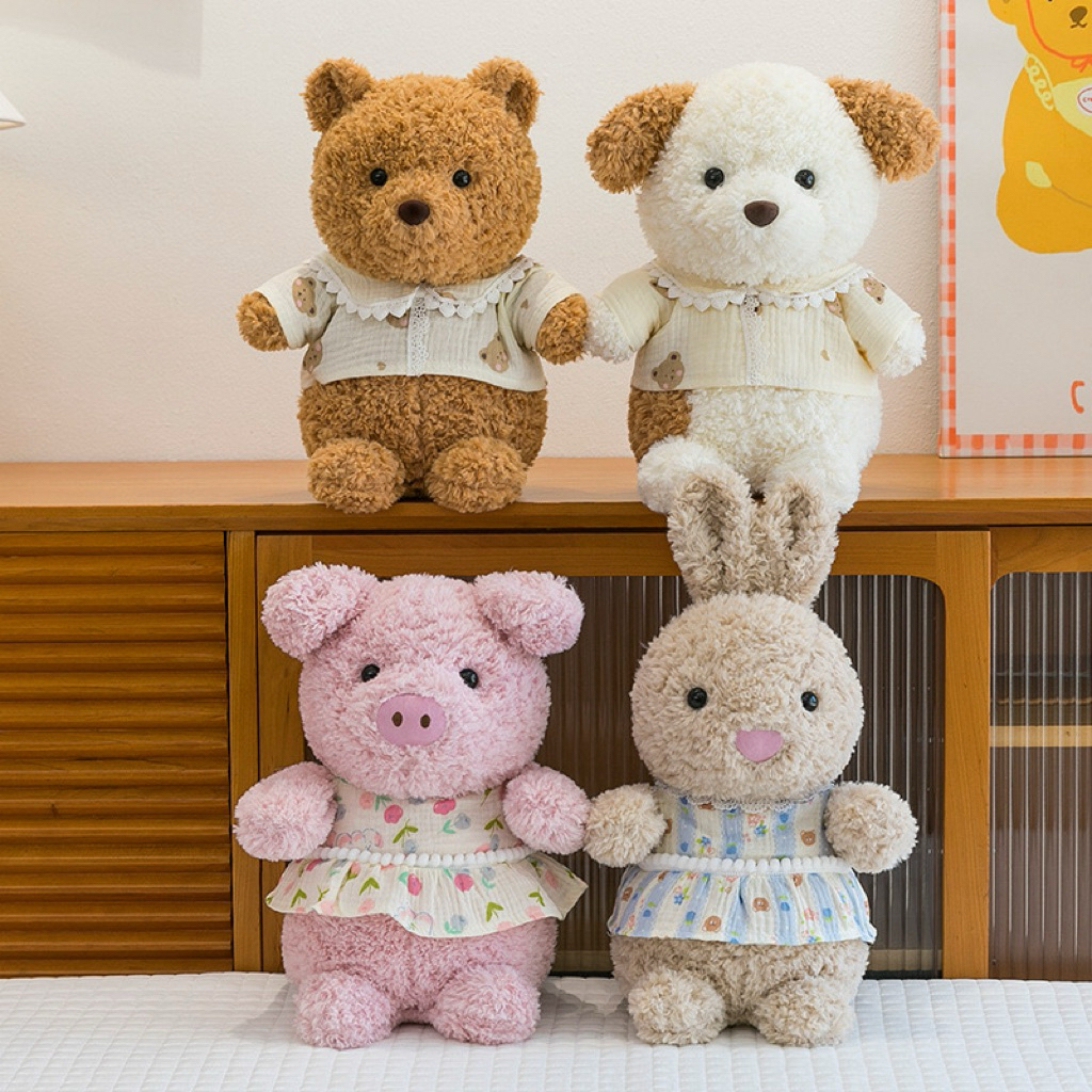 Gấu Thú Bông Bận Đồ Ngủ Sleepy Pijama Thỏ Heo Gấu Cún Puppy Chó Siêu Mềm Mịn Siêu Dễ Thương Quà Tặng Độc Đáo
