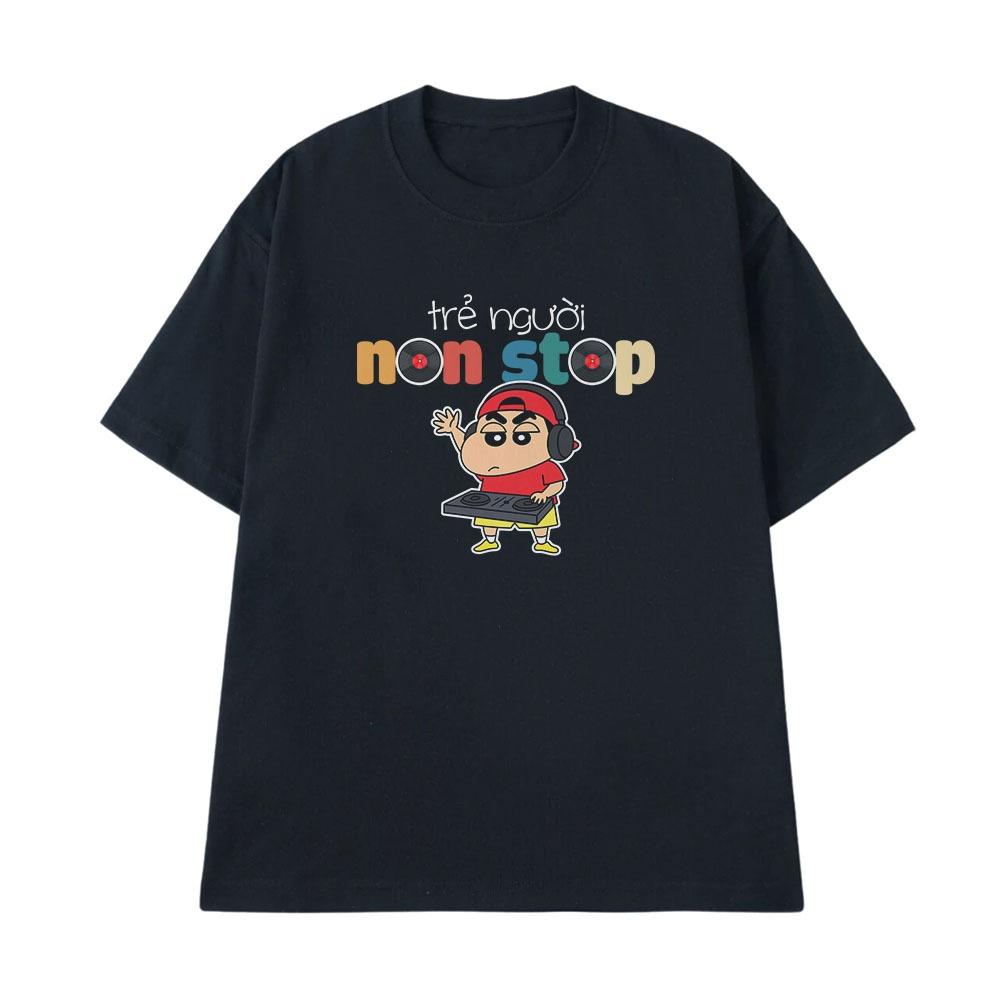 Áo Thun Hài Hước Trẻ Người Non Stop Câu Nói Text Hài Độc Lạ Meme Form Rộng Dành Cho Nam Nữ Cotton 250gsm
