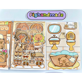 Đồ chơi bóc dán Lớp học Capybara - Búp bê giấy Pighandmade