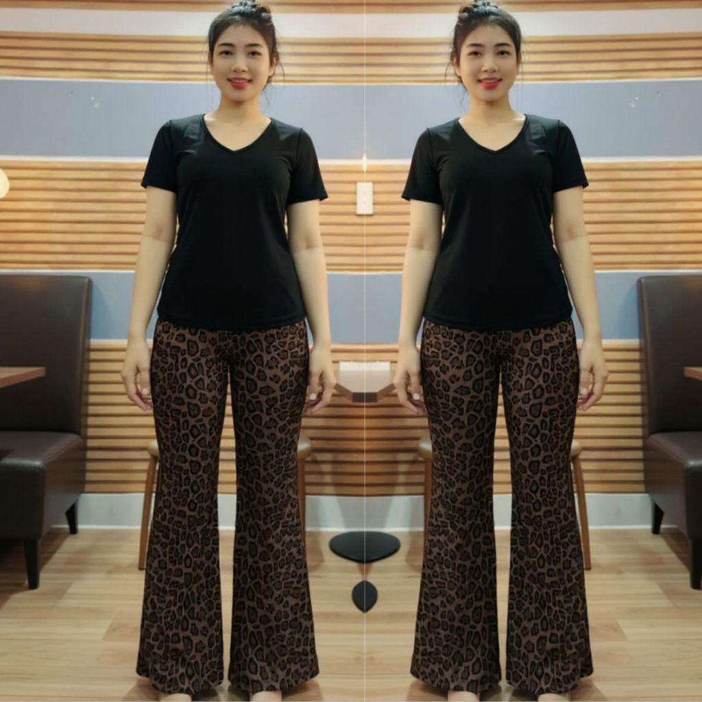 Set đồ nữ bigsize quần loe beo có túi đồ bộ nữ mặc nhà ESHOP đồ mặc thun gân tăm co giãn đẹp dễ thương DB36