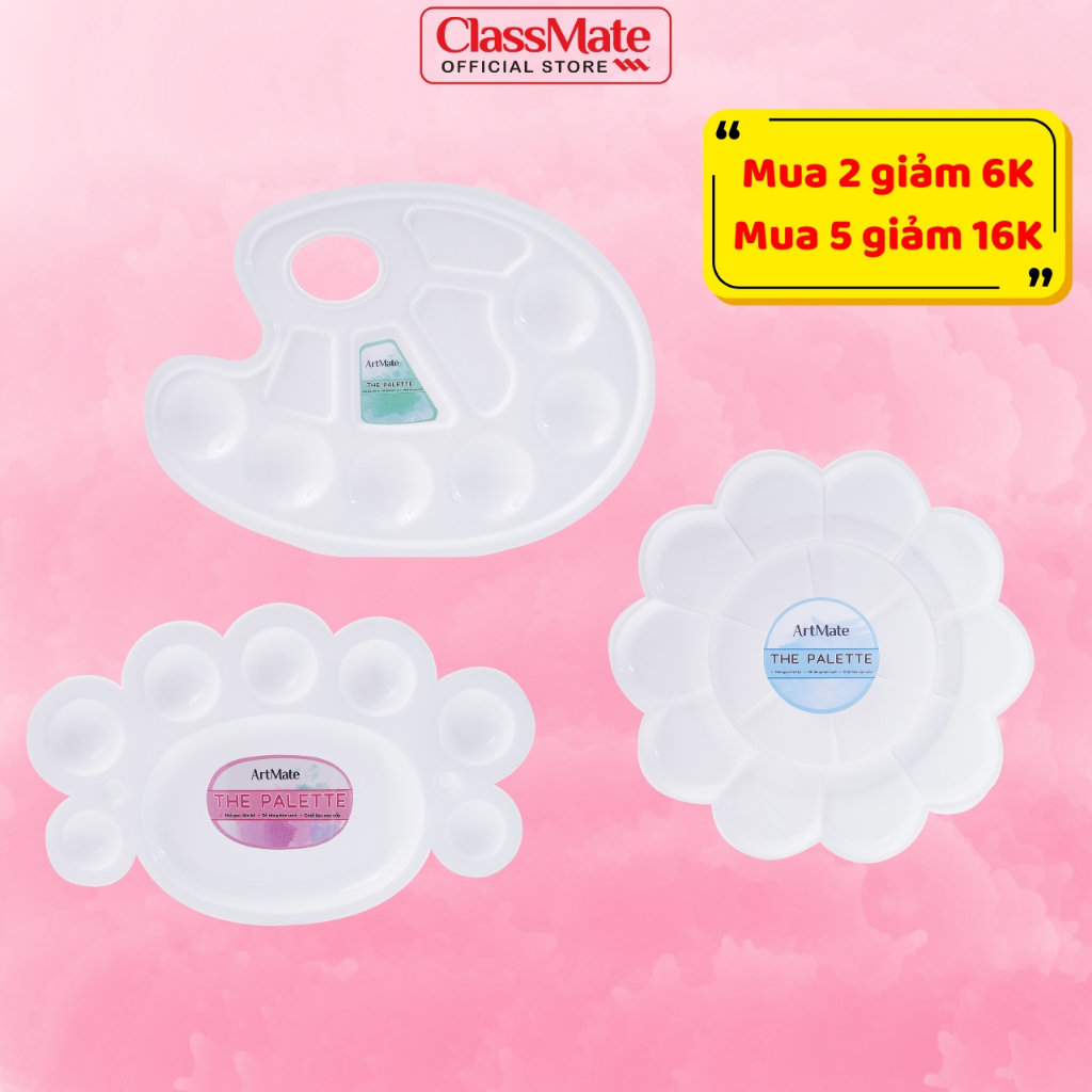 Khay Pha Màu Classmate Palette Trộn Màu Nhiều Hình Dáng Dùng Đựng Pha Trộn Màu Nước, Acrylic AM-PT0001/2/3