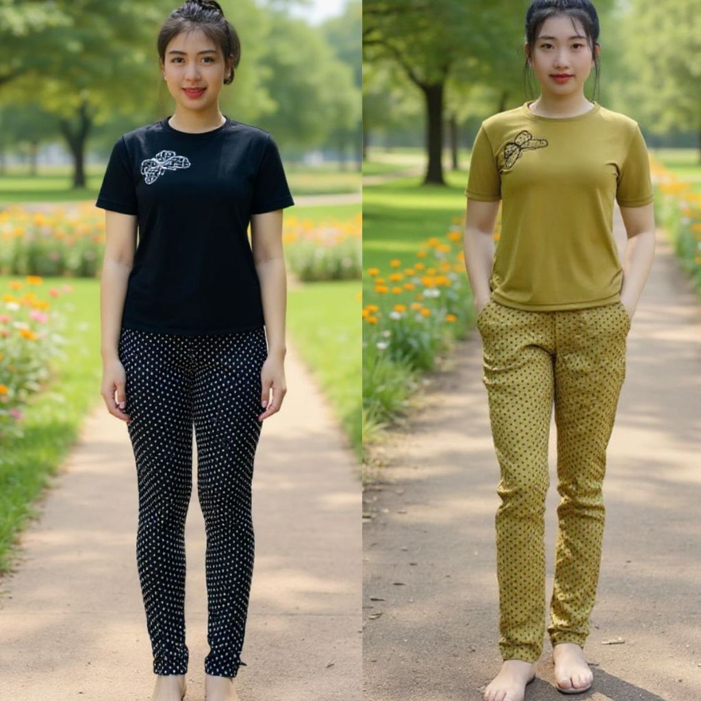 Set Đồ Mặc Nhà Quần Ôm Có Túi Big Size ESHOP Đồ Bộ Nữ Quần Dài Thun Tăm Lạnh Co Giãn Dễ Thương Set Bộ Đẹp DBL68