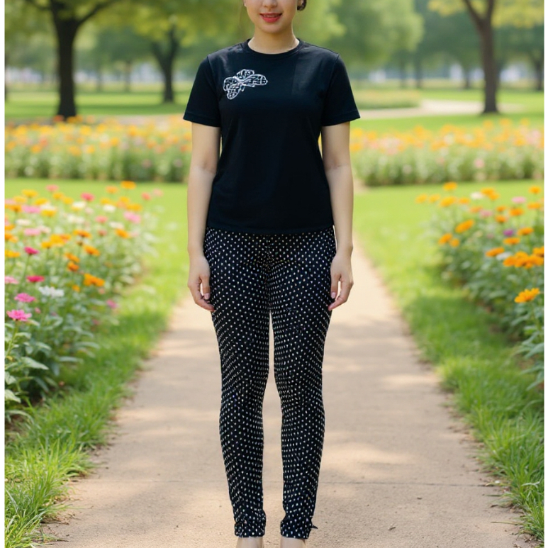 Set Đồ Mặc Nhà Quần Ôm Có Túi Big Size ESHOP Đồ Bộ Nữ Quần Dài Thun Tăm Lạnh Co Giãn Dễ Thương Set Bộ Đẹp DBL68