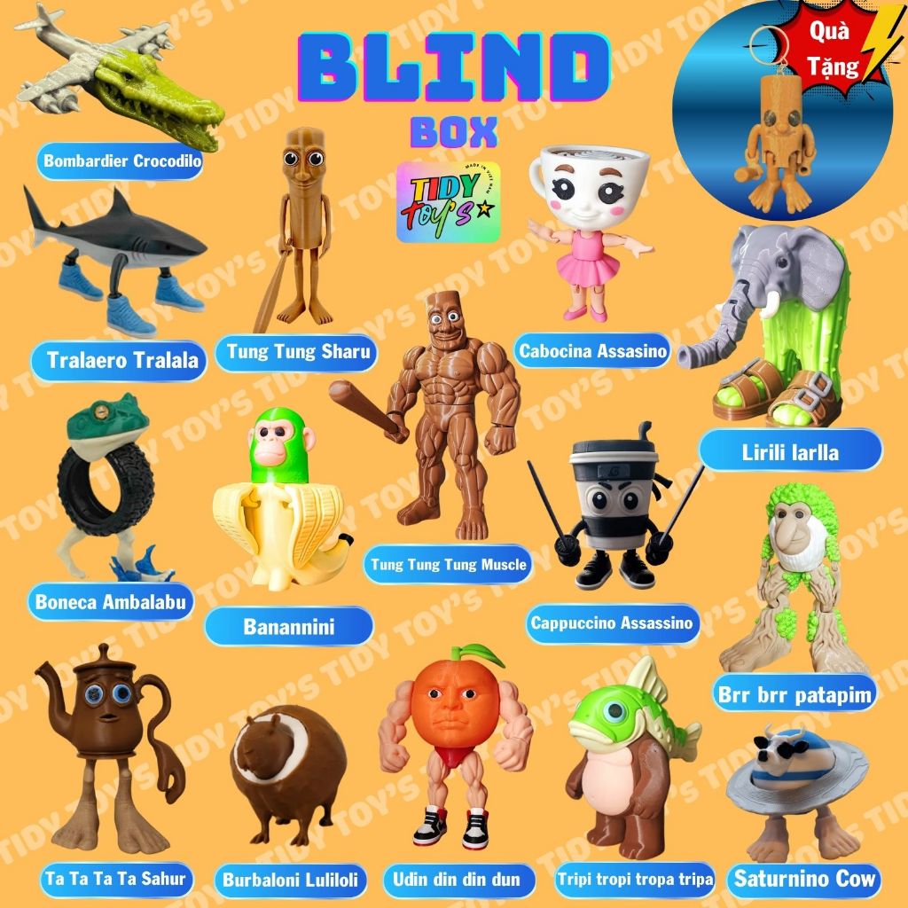 [Túi Mù Blind Box] Tung Tung Tung Sahur và Tralalero Tralala-Bombardier ...
