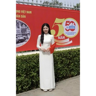 Áo Dài Trắng Truyền Thống, Áo Dài Học Sinh, Chất Lụa Mềm Mịn