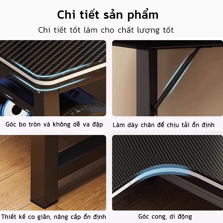 LUX Bàn máy tính, bàn hình L, bàn học, bàn làm việc, có thể lắp đặt tự do bên trái hoặc bên phải, lắp ráp đơn giản.
