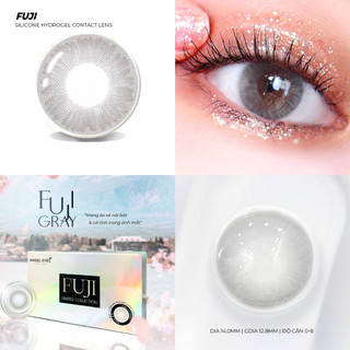 Lens áp tròng xám tây có độ cận 0-8 Fuji Gray hiệu Angel Eyes | Kính áp tròng xám khói không giãn đường kính màu 12.8mm