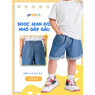 Quần Short Jeans Bé Gái YODY Nhỏ Gấp Gấu KCJS25S032