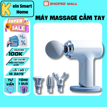 Máy Massage Cầm Tay Mini Cao Cấp Có Cảm Biến, Súng Massage, Massage Gun Bộ Máy Giãn Cơ Đấm Lưng.