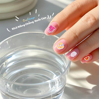 Đồ Chơi Hình Dán Sticker 3D Dán Móng Tay Gấu Dâu, Labubu, Mickey, Gấu Trúc Nghệ Thuật - Đồ Chơi Làm Nail Cho Bé
