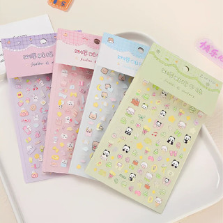 Đồ Chơi Hình Dán Sticker 3D Dán Móng Tay Gấu Dâu, Labubu, Mickey, Gấu Trúc Nghệ Thuật - Đồ Chơi Làm Nail Cho Bé