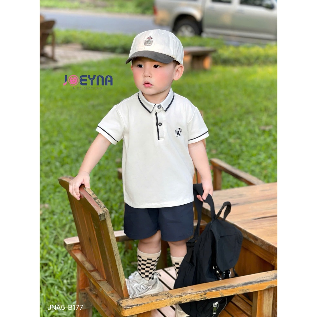 Set bộ polo cộc Joeyna B177 thê chữ so hot cho bé