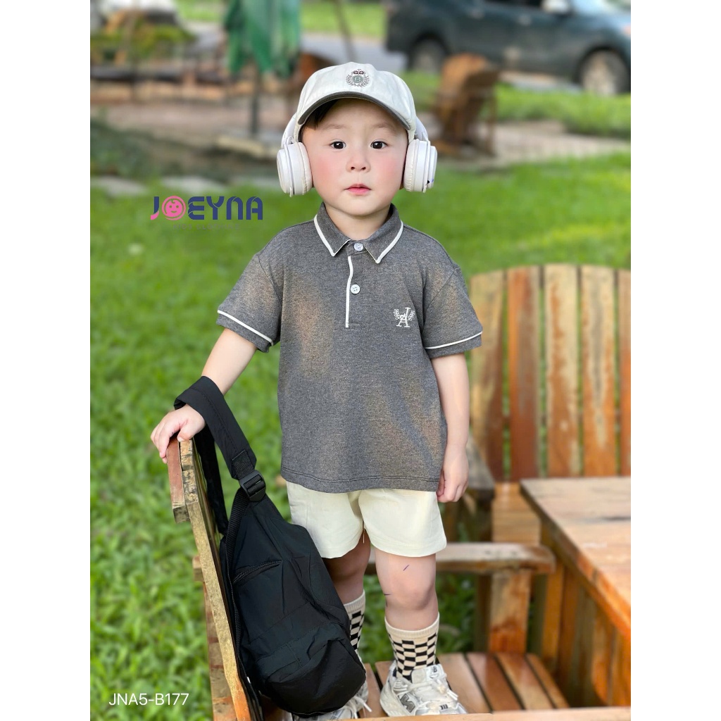 Set bộ polo cộc Joeyna B177 thê chữ so hot cho bé