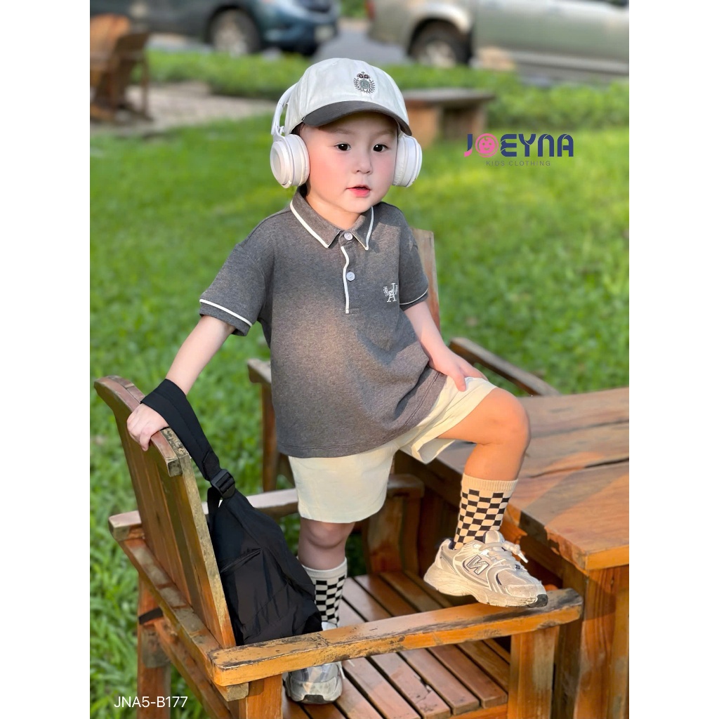 Set bộ polo cộc Joeyna B177 thê chữ so hot cho bé