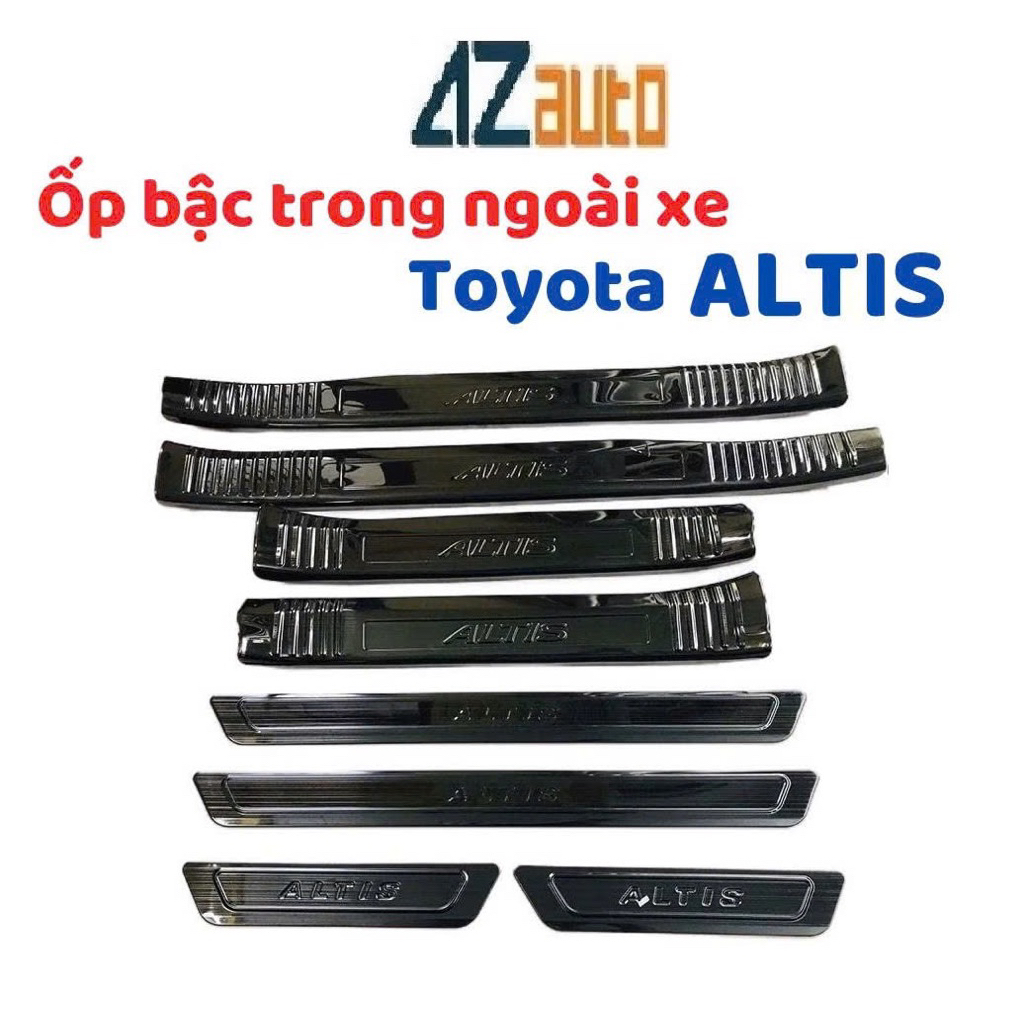 Ốp bậc cửa, nẹp bước chân xe Toyota Altis 2014-2025 vân Titan cao cấp