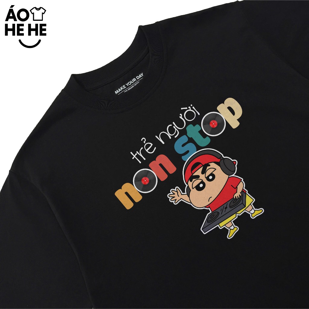 Áo Thun Hài Hước Trẻ Người Non Stop Câu Nói Text Hài Độc Lạ Meme Form Rộng Dành Cho Nam Nữ Cotton 250gsm