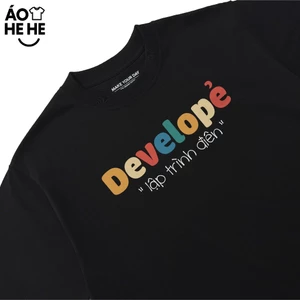 Áo Thun In Chữ Hài Hước Lập Trình Điên Developer Câu Nói Text Hài Nghề Nghiệp Công Việc Meme Form Rộng Cotton 250