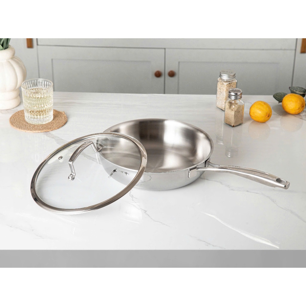 Chảo Inox Oyatton 26cm 28cm Chảo 3 Lớp Liền Khối Inox Cao Cấp Đáy Từ