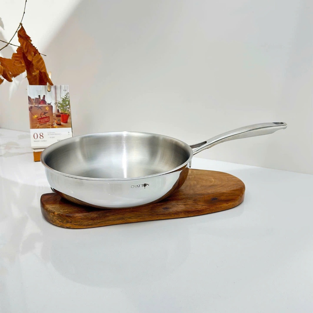 Chảo Inox Oyatton 26cm 28cm Chảo 3 Lớp Liền Khối Inox Cao Cấp Đáy Từ