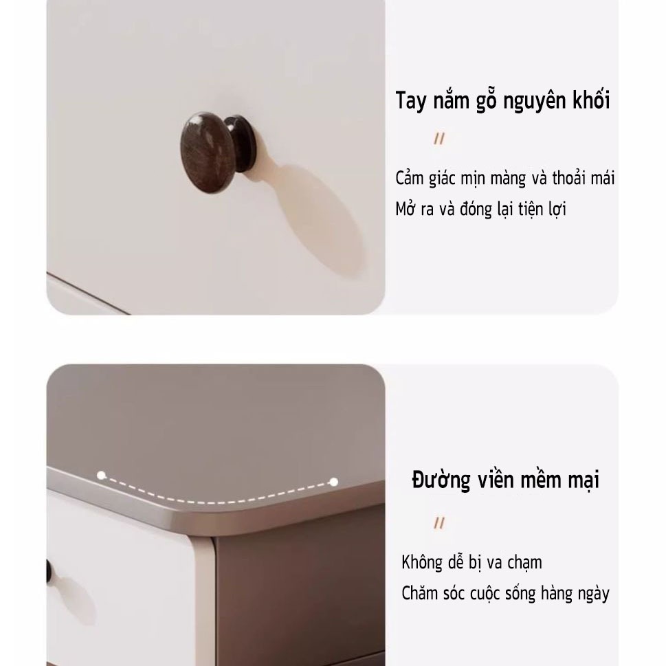 LUX Tủ quần áo phòng ngủ phong cách Bắc Âu với thiết kế sáu ngăn kéo, mặt bàn rộng rãi, gương LED tinh tế,