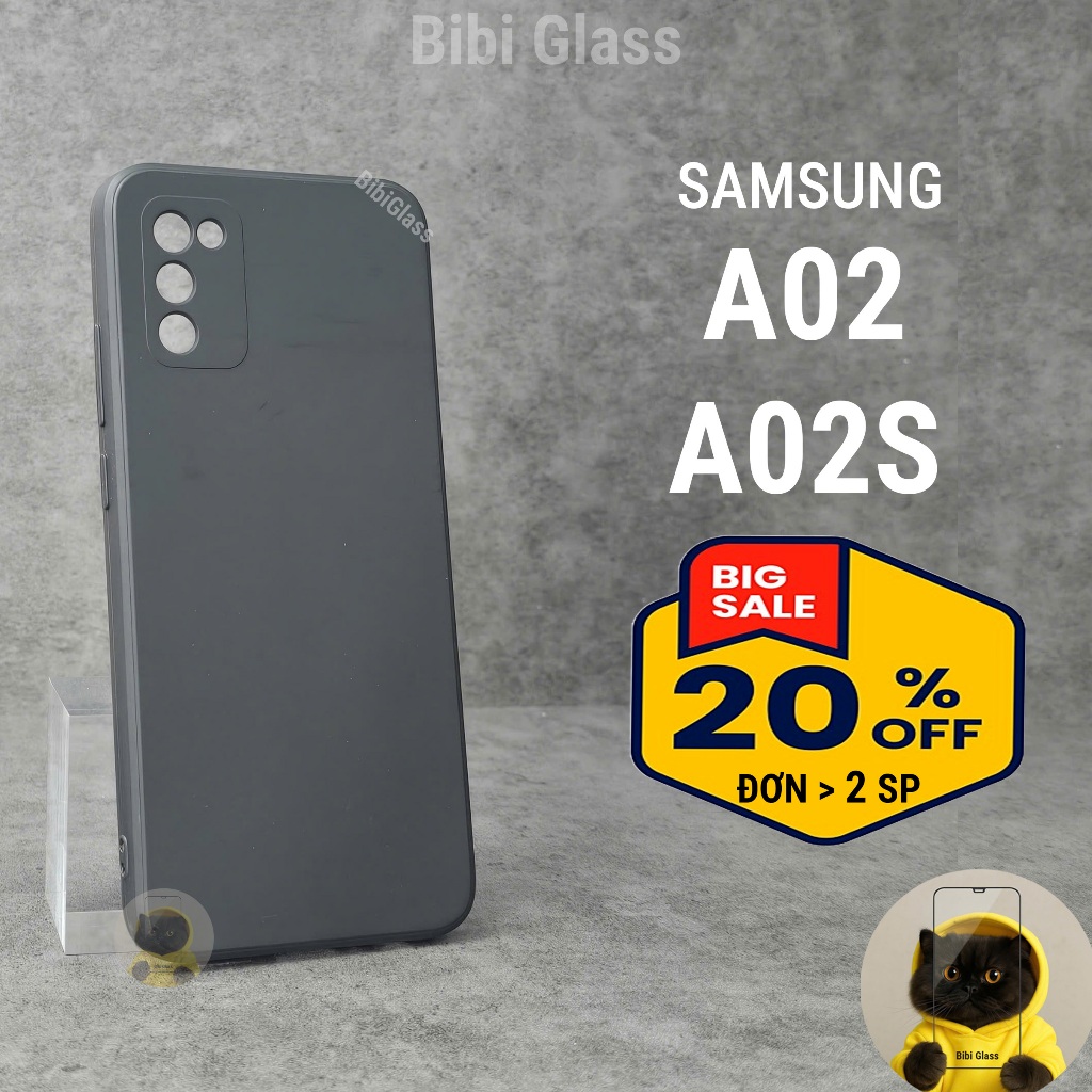 Ốp lưng Samsung A02, A02s cạnh vuông bảo vệ cam nhựa dẻo cao cấp bảo vệ cam đt bibi glass