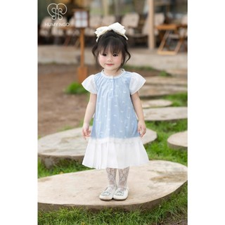 [HUMYNGO] - Váy liền cộc tay họa tiết nơ xinh 𝗕𝗶̀𝗻𝗵 𝗠𝗶𝗻𝗵, chất thô mềm cho bé gái 2 - 7 tuổi phong cách dễ thương [V139]